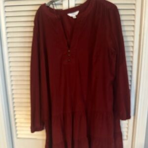 Burgundy Long Sleeve Dress